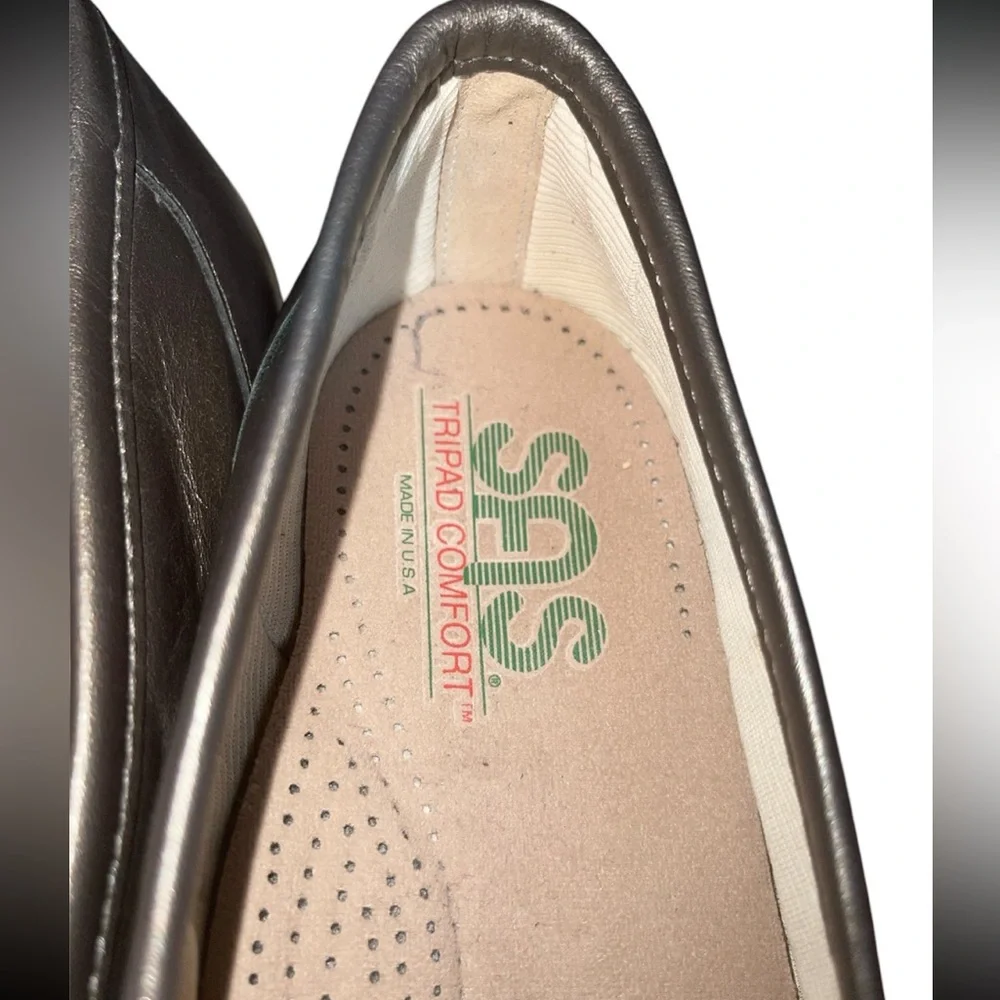 SAS Tripad Comfort Size 11.5 Loafers Slip On Silver Leather